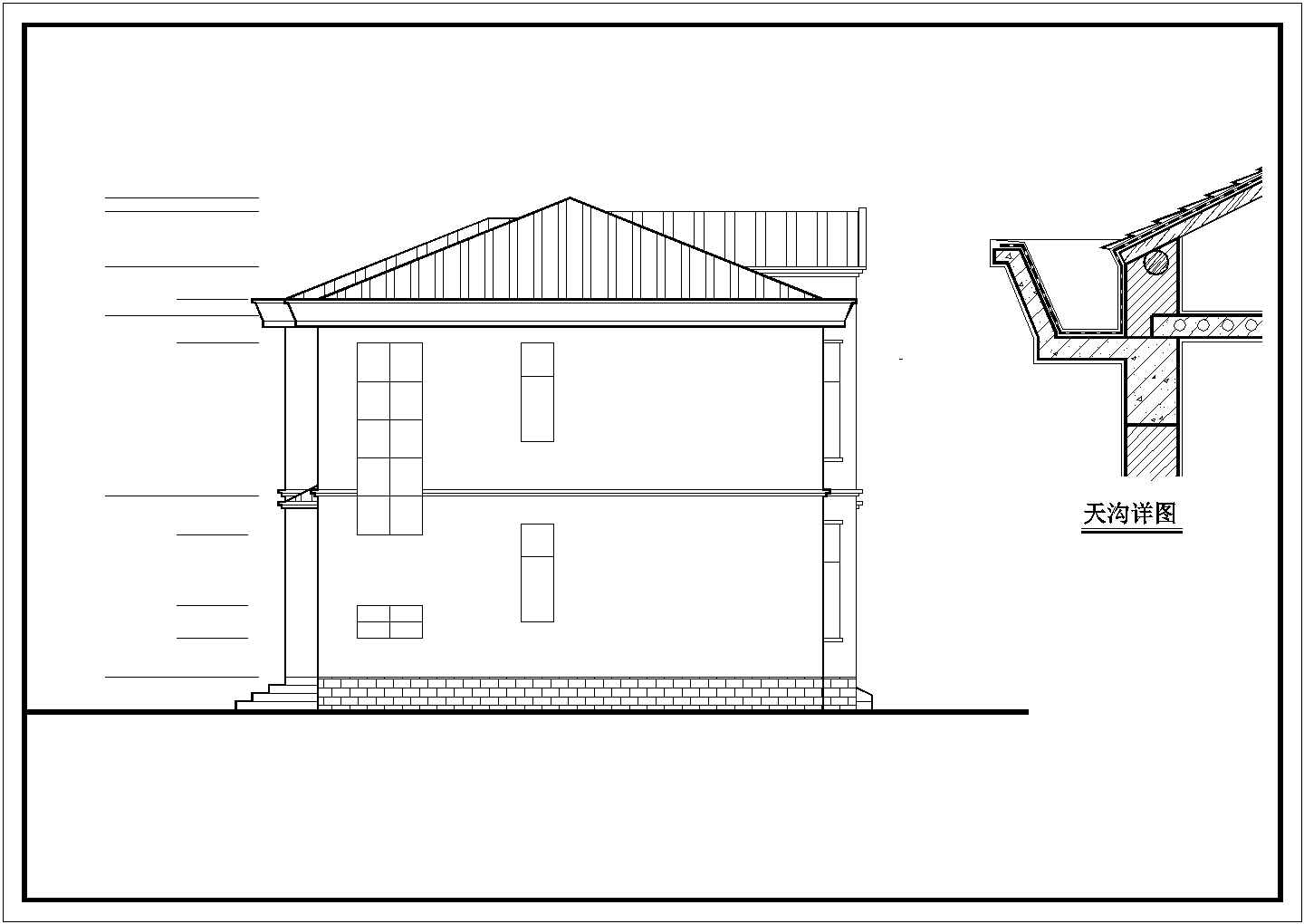 某地农村民居施工CAD设计图（共8张）