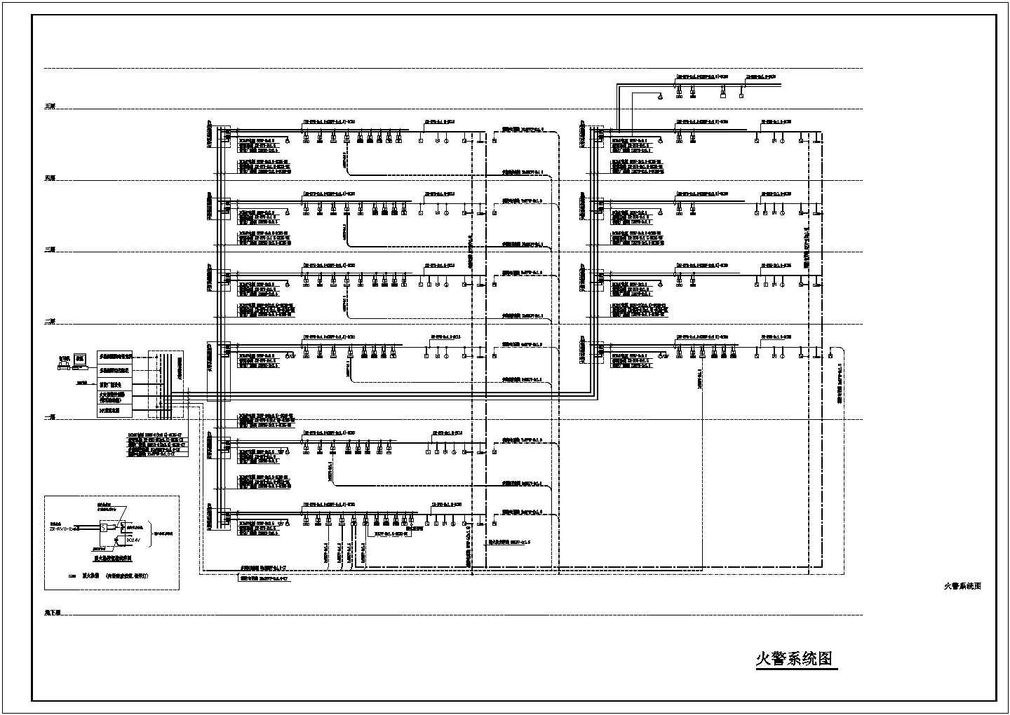 [山东]某地全民健身中心工程全套强弱电施工cad图(含2F小报告厅舞台灯光系统图)