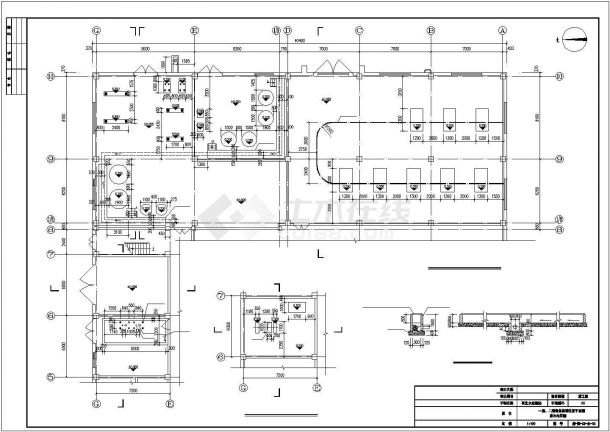 抚顺市某大型再生水处理站曝气池+加药间工艺设计CAD图纸（含总图）-图一