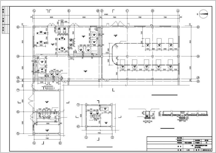 抚顺市某大型再生水处理站曝气池+加药间工艺设计CAD图纸（含总图）_图1