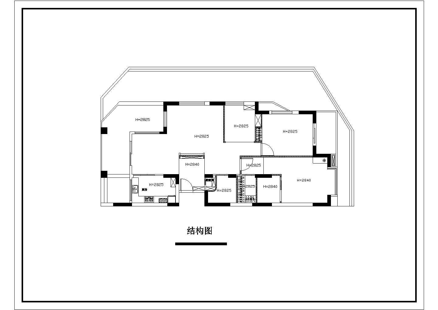 常用住宅室内装修设计CAD图纸