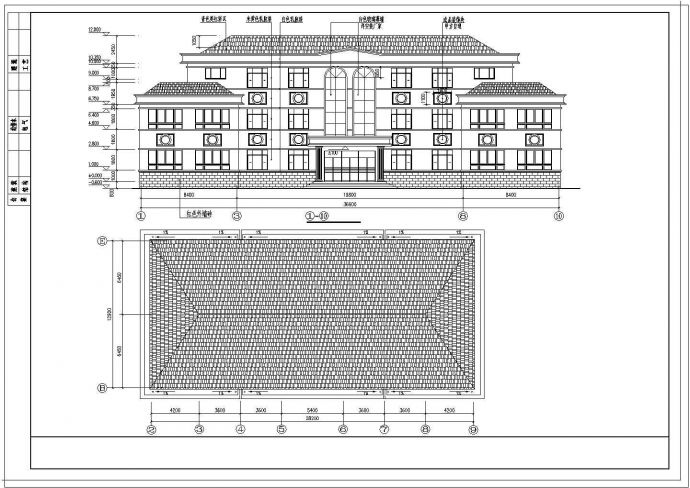 某3层办公楼建筑CAD示意图_图1