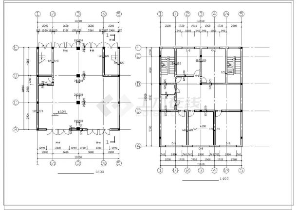 某地区3层砖混私人住宅结构CAD图-图二