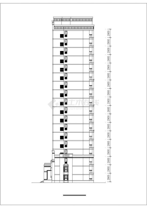 万科徐州18层住宅楼全套施工设计cad图纸(含各层平面图)-图二