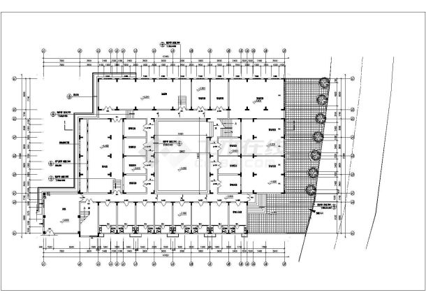 邯郸市某职业学院7800平米7层框架学生宿舍楼平立剖面设计CAD图纸-图一