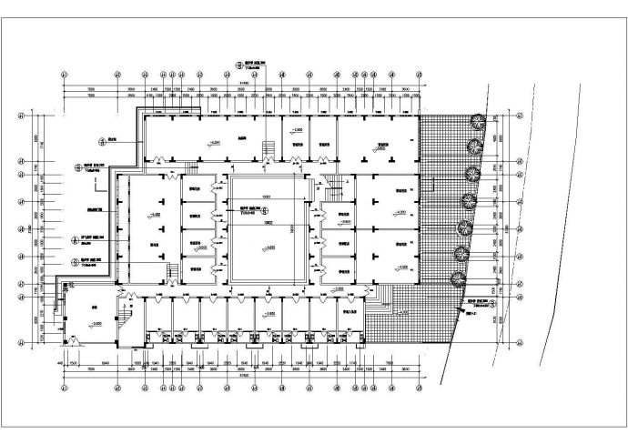 邯郸市某职业学院7800平米7层框架学生宿舍楼平立剖面设计CAD图纸_图1