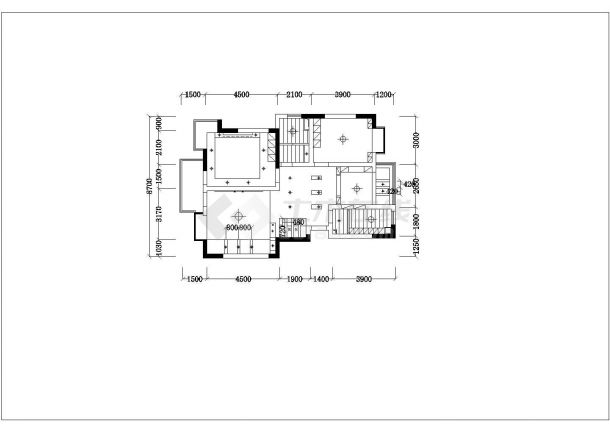 某乡村室内装修结构CAD参考图-图二