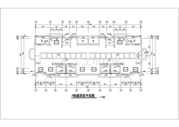 5500平米6层框混结构商住楼平立剖面设计CAD图纸（底层商铺）-图二
