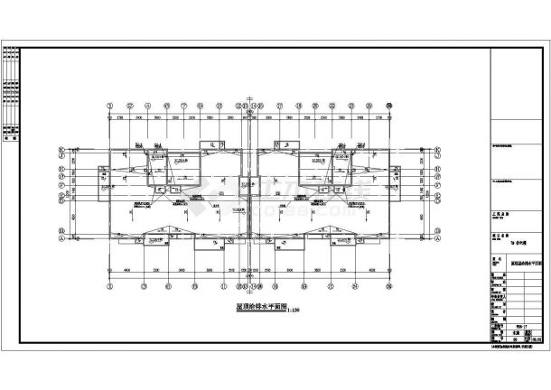 江苏连云港市某多层住宅楼给排水设计cad全套施工图（含设计说明，含暖通设计，含电气设计）-图一