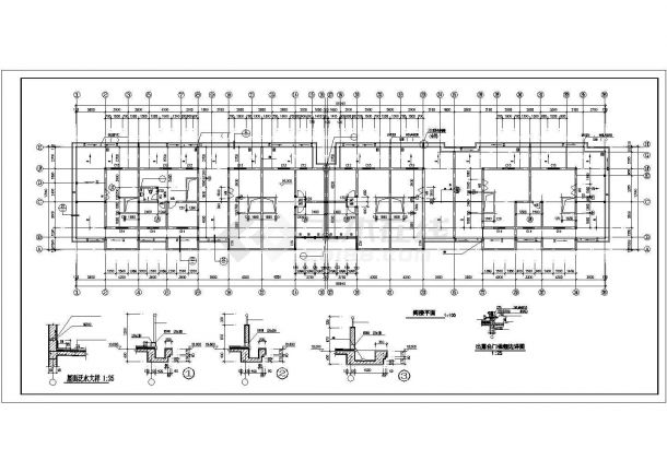 威武市某居住区2900平米5+1层砖混结构住宅楼建筑设计CAD图纸（含车库）-图二