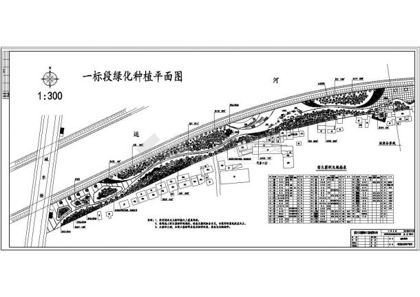 杭州城东桥段运河公园全套施工图-0506总图植物new-图一