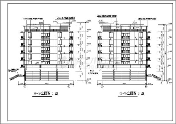 某多层框架结构公寓住宅楼设计cad全套建筑施工图（标注详细，13张图）-图一