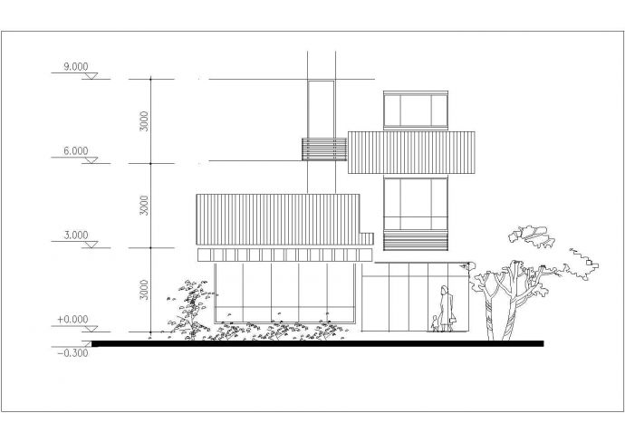 贵阳市某小区191平米3层砖混结构单体别墅建筑设计CAD图纸_图1