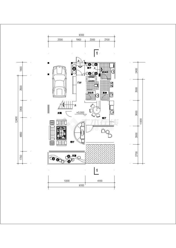 贵阳市某小区191平米3层砖混结构单体别墅建筑设计CAD图纸-图二
