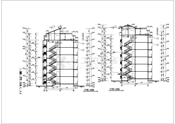 合肥市某小区7900平米6层砖混结构住宅楼平立剖面设计CAD图纸-图一