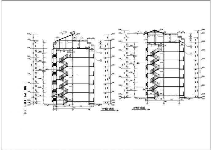合肥市某小区7900平米6层砖混结构住宅楼平立剖面设计CAD图纸_图1