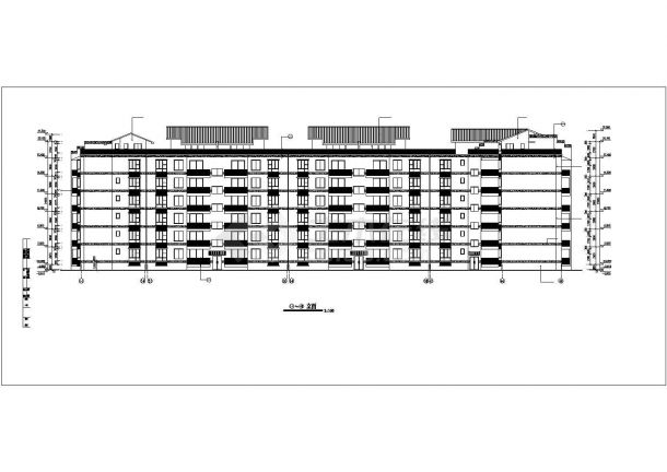 合肥市某小区7900平米6层砖混结构住宅楼平立剖面设计CAD图纸-图二