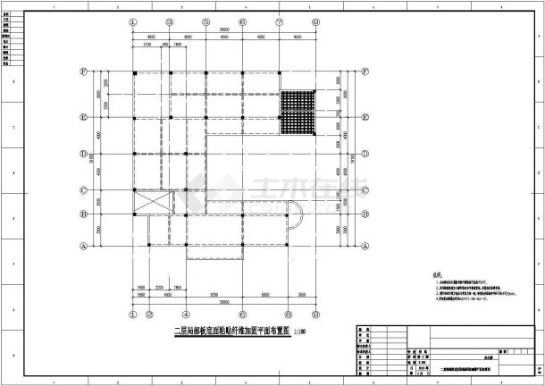 [广州]地上三层框架结构办公楼改造加固结构施工图CAD图纸-图一