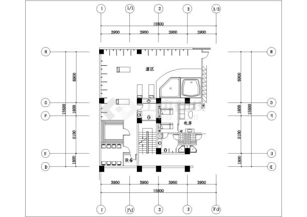 桑拿湿区CAD装修设计图（含效果图）-图一