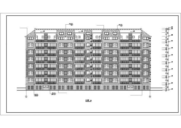 济南市某居住区5200平米6层钢混框架结构住宅楼建筑设计CAD图纸-图二