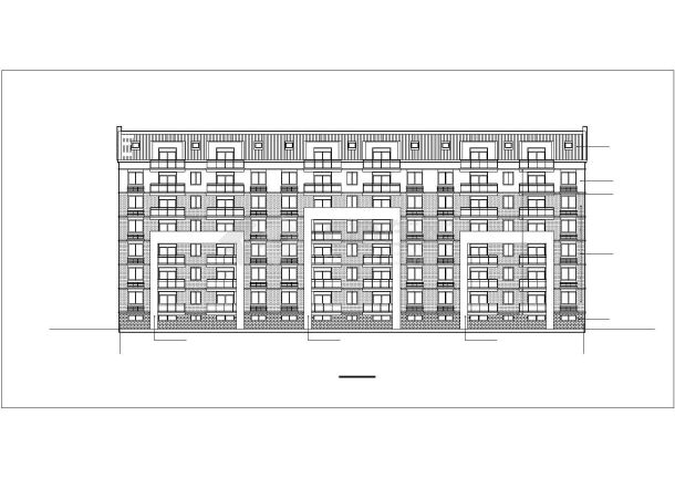 某小区3450平米6层砖混结构住宅楼建筑设计CAD图纸（含半地下室）-图一