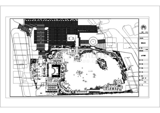 某高级别墅区景观绿化规划设计cad总平面方案图纸（甲级院设计）-图一