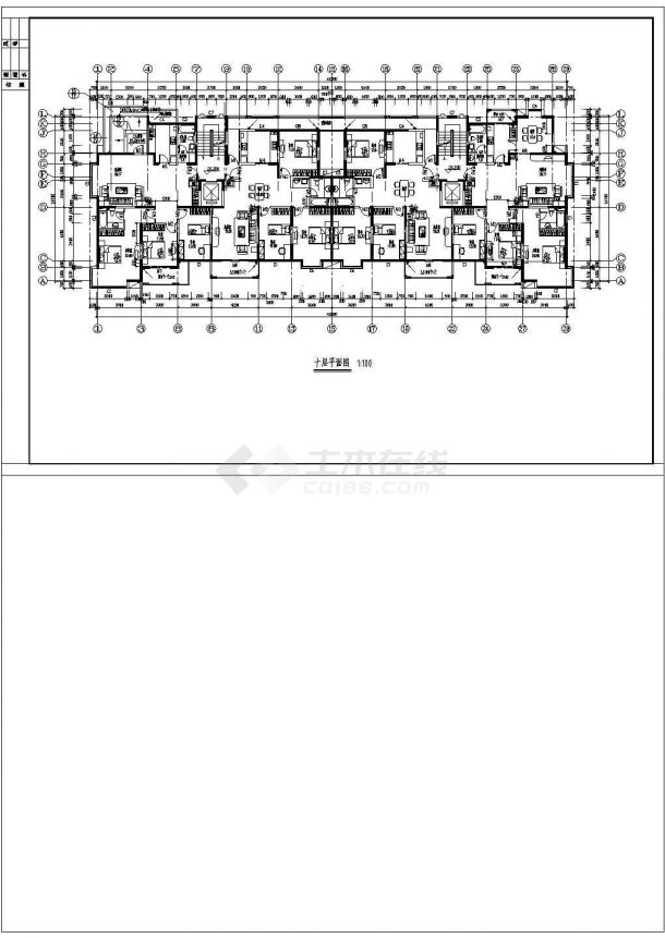 某地下一层地上十一层剪力墙结构高层住宅楼设计cad全套建筑施工图（含设计说明）-图二