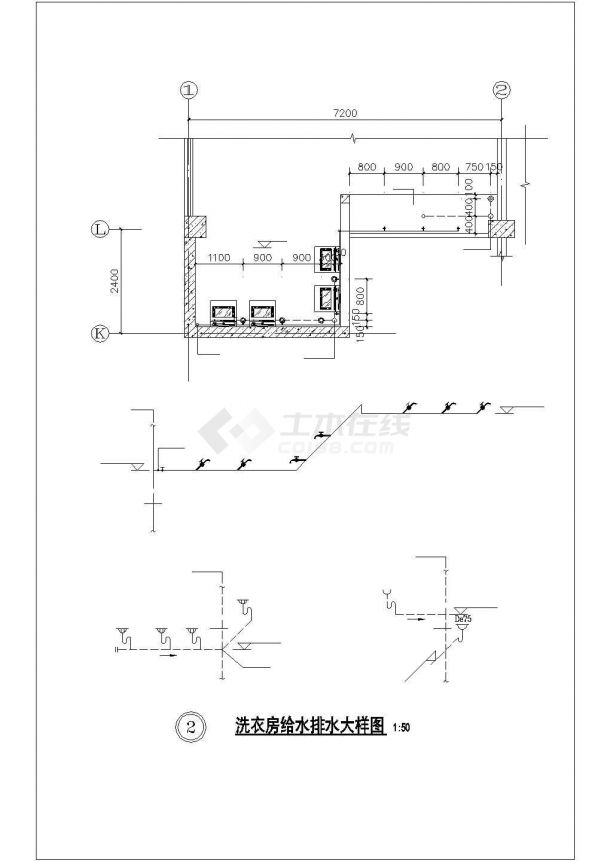 [广东]宿舍楼建筑给排水全套图纸（太阳能热水系统）-图一