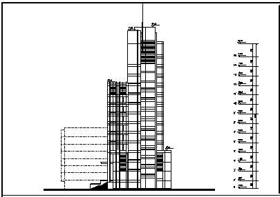 办公楼设计_某市地上十二层带地下二层办公楼建筑施工cad图(含效果图)-图一