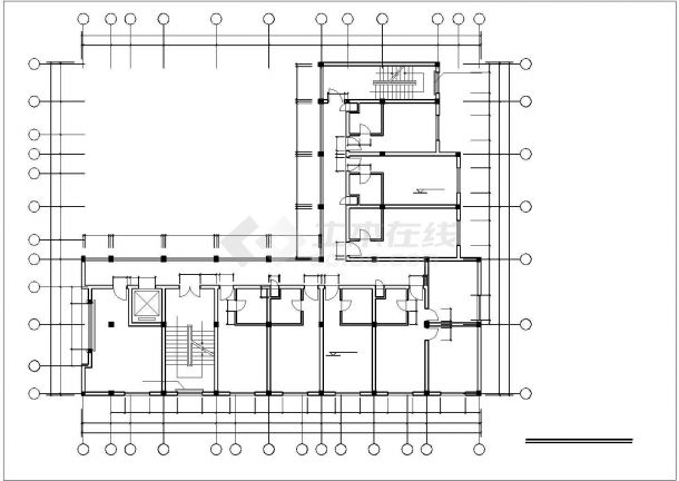 秦皇岛市某临街3400平米8层钢混框架结构商务酒店建筑设计CAD图纸-图一