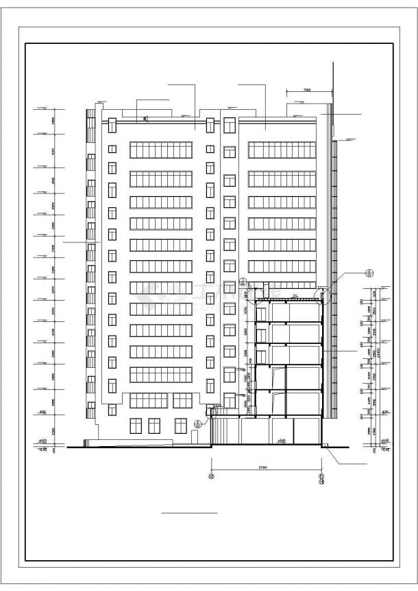温州市建设路某13层剪力墙结构商务大酒店全套建筑设计CAD图纸-图一