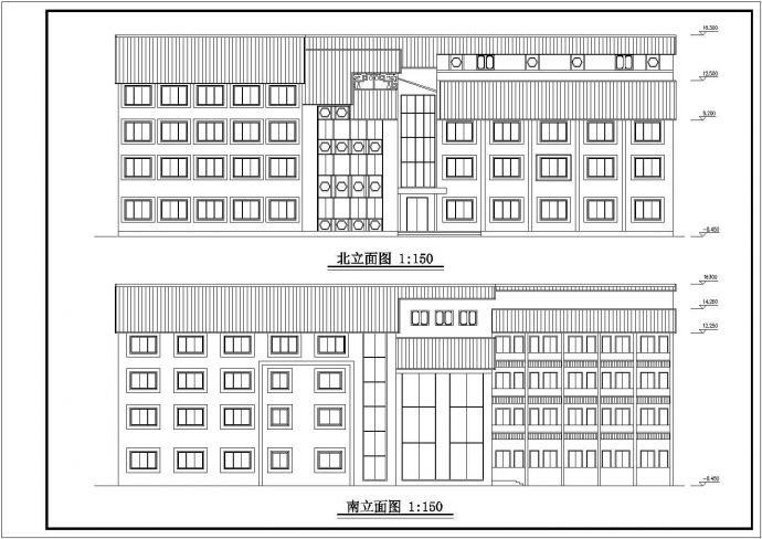 沧州市某商业街4层框架结构连锁酒店建筑设计CAD图纸（3套方案）_图1