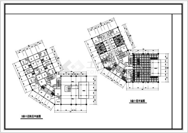 某高层框剪结构住宅楼建筑设计CAD全套施工图（含总平面图）-图二