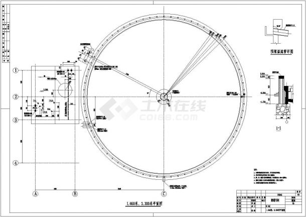 某浓缩池设计cad施工图纸-图二