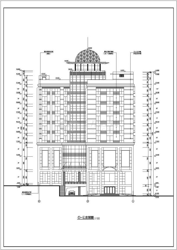 某多层酒店设计cad建筑方案图（甲级院设计）-图二