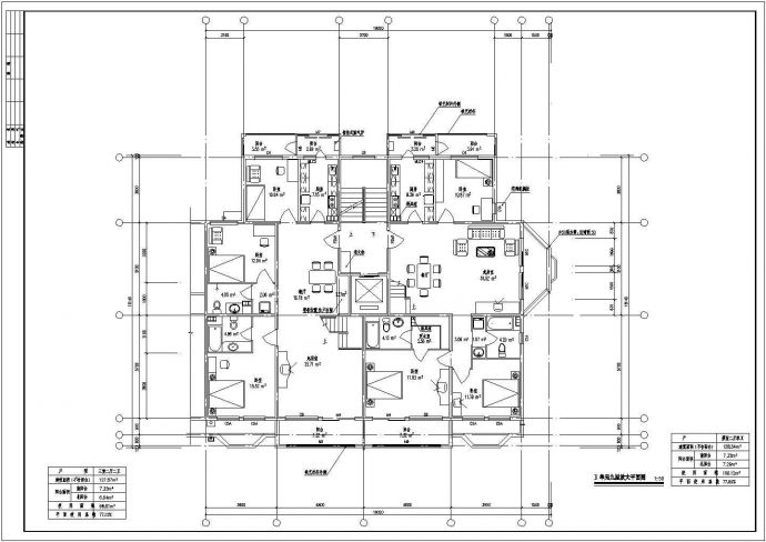 某多层住宅楼户型设计cad建筑平面方案图纸_图1