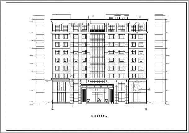 南京市玄武区某10层框架结构商务宾馆全套建筑设计CAD图纸-图一