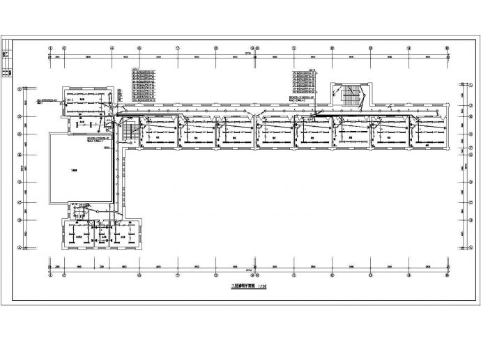 某多层教学楼电气设计cad照明平面图（甲级院设计）_图1
