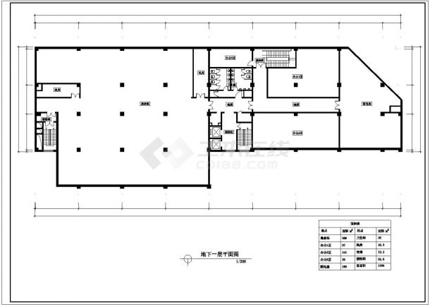 许昌市北溪路某8层框架结构星级酒店全套平面设计CAD图纸-图二