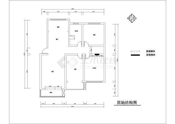 现代红色调住宅装修施工图（附效果图）-图二