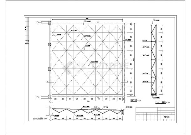 南昌某网架玻璃阳光房结构施工CAD图纸-图二
