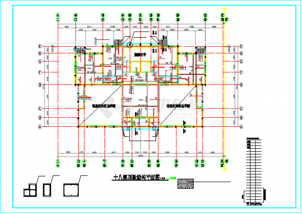 18层纯剪力墙结构住宅楼结构设计cad施工图-图一