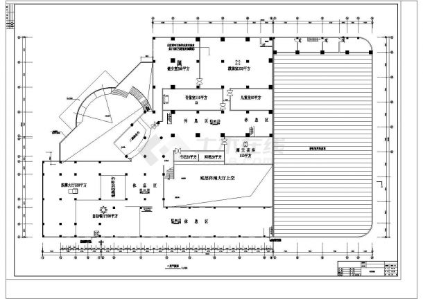 某多层文体中心桑拿浴场CAD图-图一