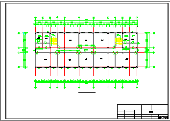 某六层一字型框架结构教学楼cad建筑图结构图计算书5300平米左右_图1