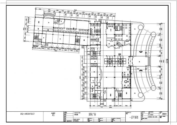 三层国际广场建筑CAD平面布置参考图_图1