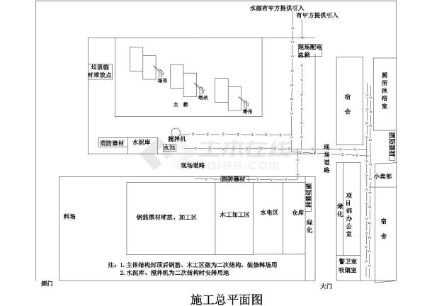 大连市河北路某大型钢筋加工厂总平面规划设计CAD图纸-图一