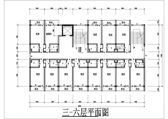 慈溪市康定路某6层框架结构连锁旅馆全套建筑设计CAD图纸（含总图）_图1