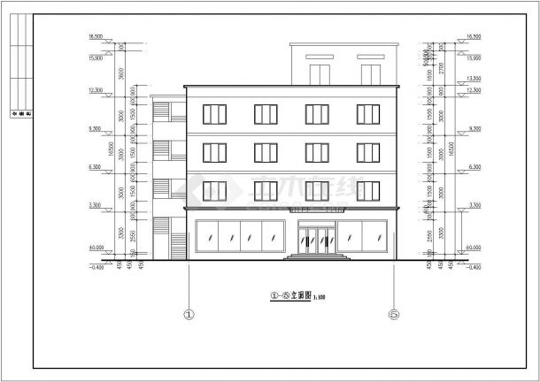 石家庄市某休闲度假村4层混合结构商务旅馆建筑设计CAD图纸-图二
