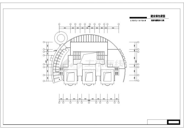 绿色家园之幼儿园设计建筑施工cad图纸（含效果图，共七张）-图一