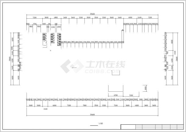 天津市某中学4700平米4层框架结构教学办公楼建筑设计CAD图纸-图一
